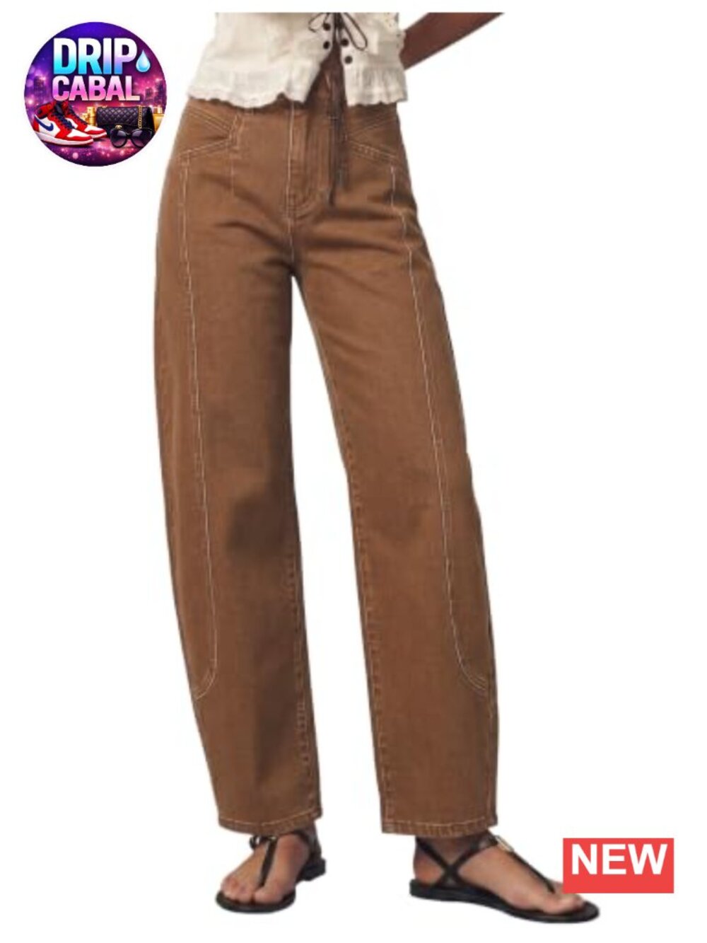 High Waisted Barrel Ankle Jeans for Women Trendy Stretchy Denim Pants